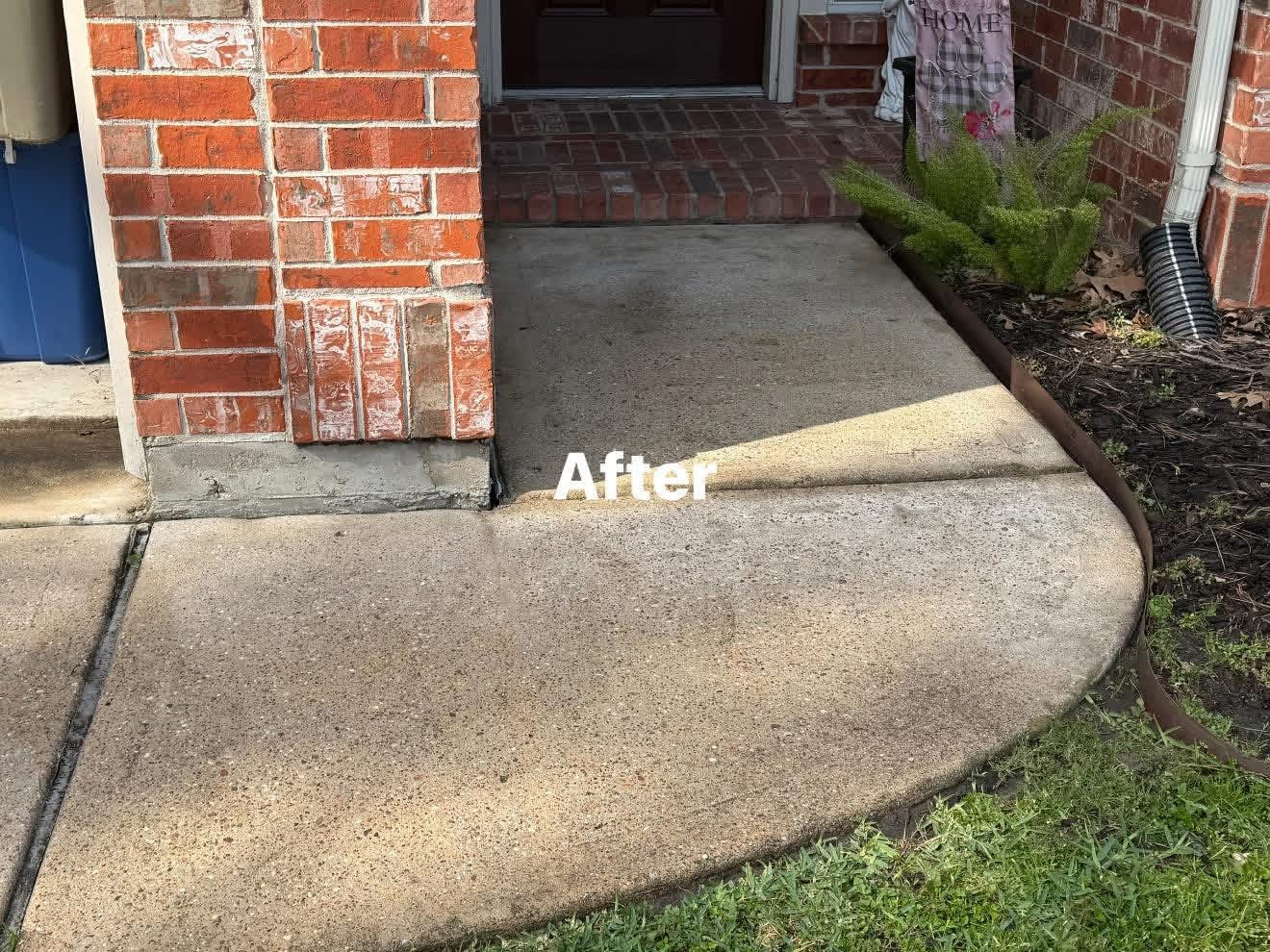 Entryway after pressure washing