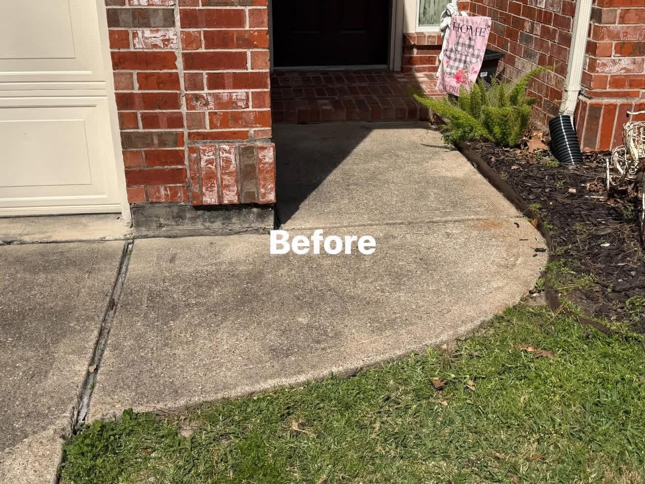 Entryway before pressure washing